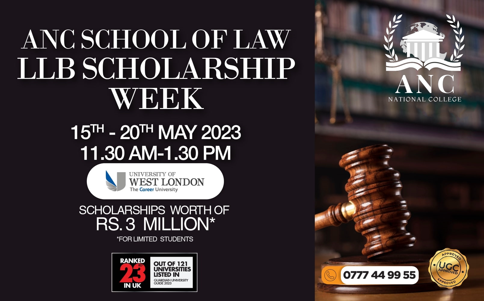 LLB (UK) scholarship program in sri lanka ANC